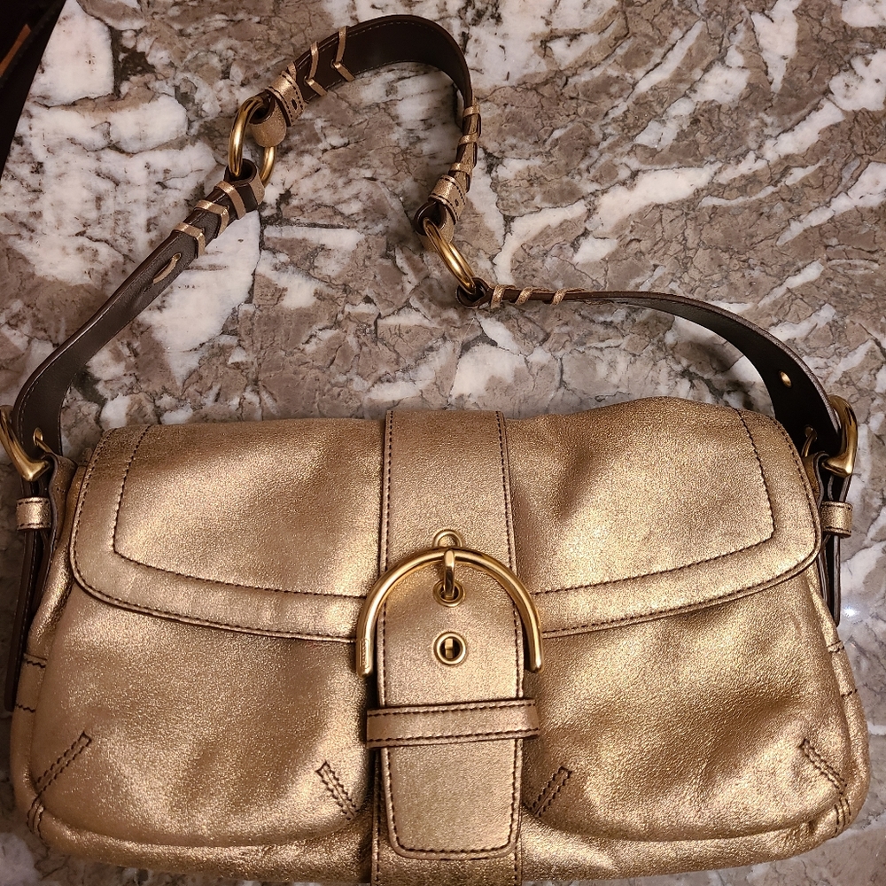 Coach gold metallic bag - excellent condition